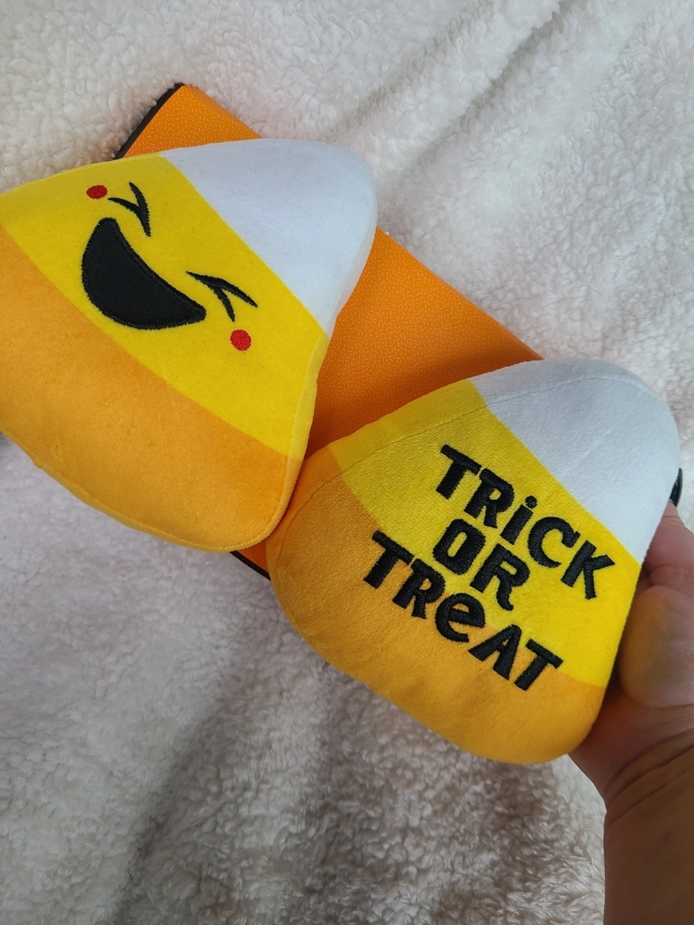 Halloween Candy Corn Plush Dog Toy Set - Yellow/White/Orange